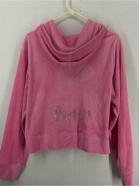 Juicy Couture F21 Zip Up Velvet Hoodie Womens Plus Size 0X Pink